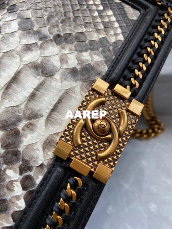 Replica Chanel Python Boy Bag with Handle 24 4