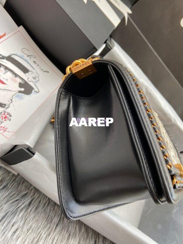 Replica Chanel Python Boy Bag with Handle 24 5