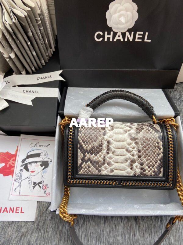 Replica Chanel Python Boy Bag with Handle 24 7