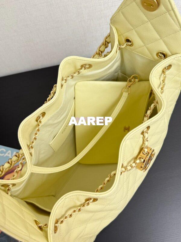 Replica Chanel 25C Large Bucket Bag in Grained Calfskin AS5311 Pastel Yellow 9