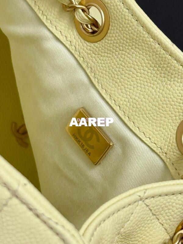 Replica Chanel 25C Large Bucket Bag in Grained Calfskin AS5311 Pastel Yellow 10