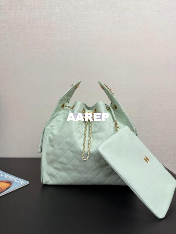 Replica Chanel 25C Large Bucket Bag in Grained Calfskin AS5311 Pastel Green 3