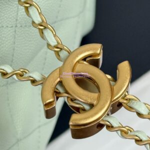 Replica Chanel 25C Large Bucket Bag in Grained Calfskin AS5311 Pastel Green 2