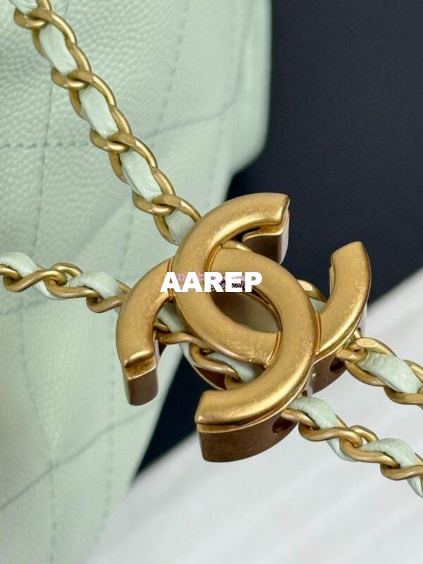 Replica Chanel 25C Large Bucket Bag in Grained Calfskin AS5311 Pastel Green 4