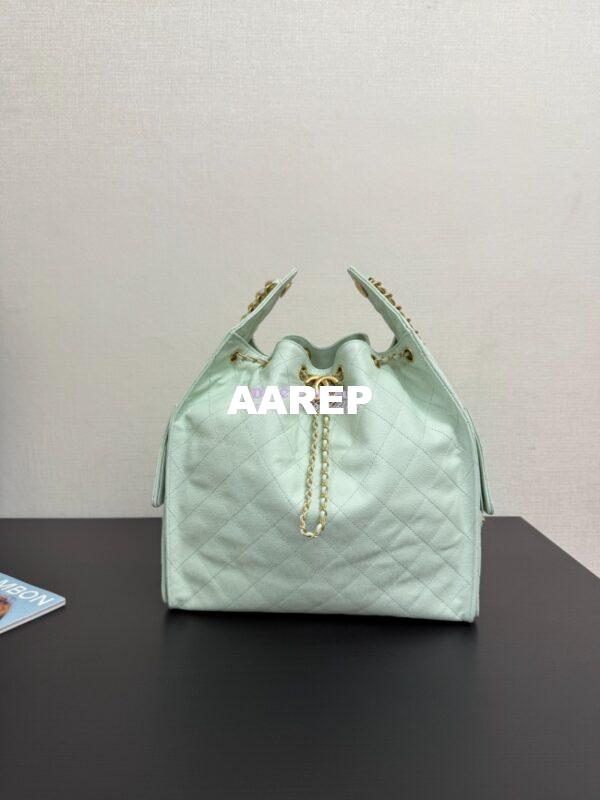 Replica Chanel 25C Large Bucket Bag in Grained Calfskin AS5311 Pastel Green 5