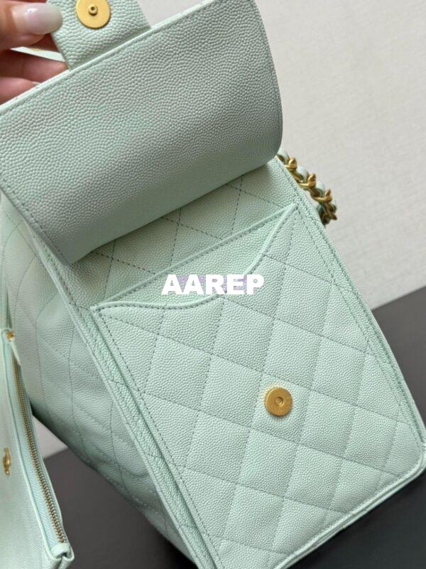 Replica Chanel 25C Large Bucket Bag in Grained Calfskin AS5311 Pastel Green 6