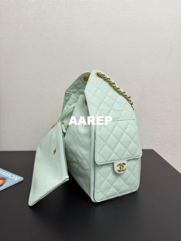 Replica Chanel 25C Large Bucket Bag in Grained Calfskin AS5311 Pastel Green 7