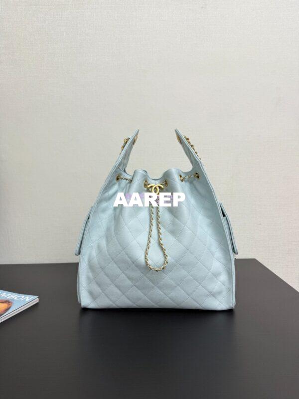 Replica Chanel 25C Large Bucket Bag in Grained Calfskin AS5311 Pastel Blue 4
