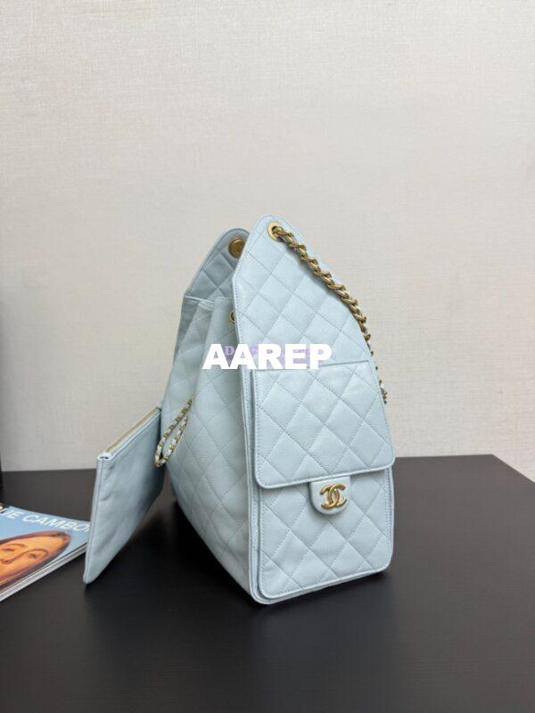 Replica Chanel 25C Large Bucket Bag in Grained Calfskin AS5311 Pastel Blue 5