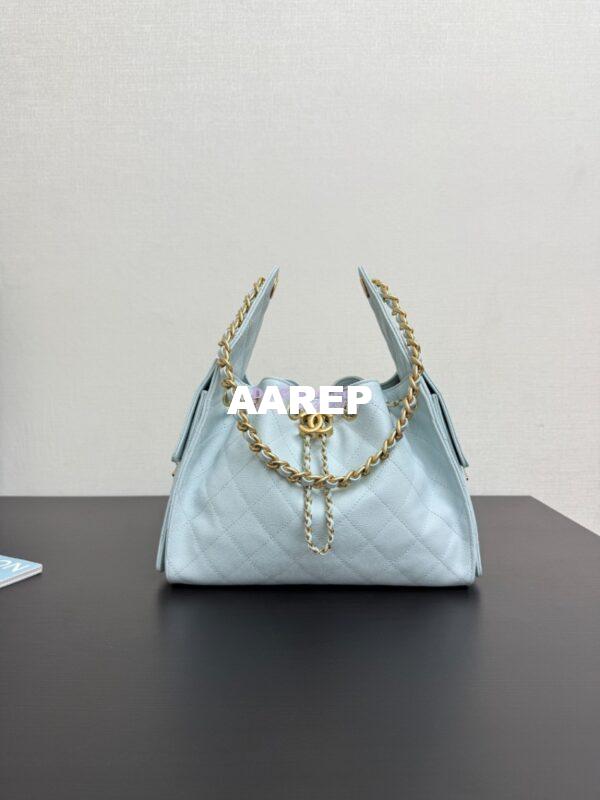 Replica Chanel 25C Small Bucket Bag in Grained Calfskin AS5293 Pastel Blue 3