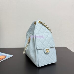 Replica Chanel 25C Small Bucket Bag in Grained Calfskin AS5293 Pastel Blue 2