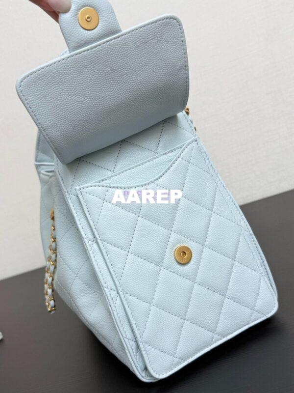 Replica Chanel 25C Small Bucket Bag in Grained Calfskin AS5293 Pastel Blue 7