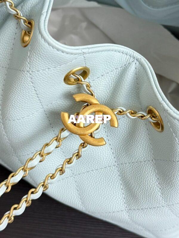 Replica Chanel 25C Small Bucket Bag in Grained Calfskin AS5293 Pastel Blue 8