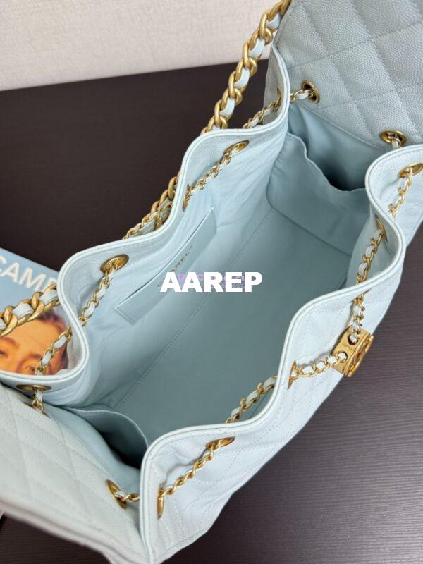 Replica Chanel 25C Small Bucket Bag in Grained Calfskin AS5293 Pastel Blue 9
