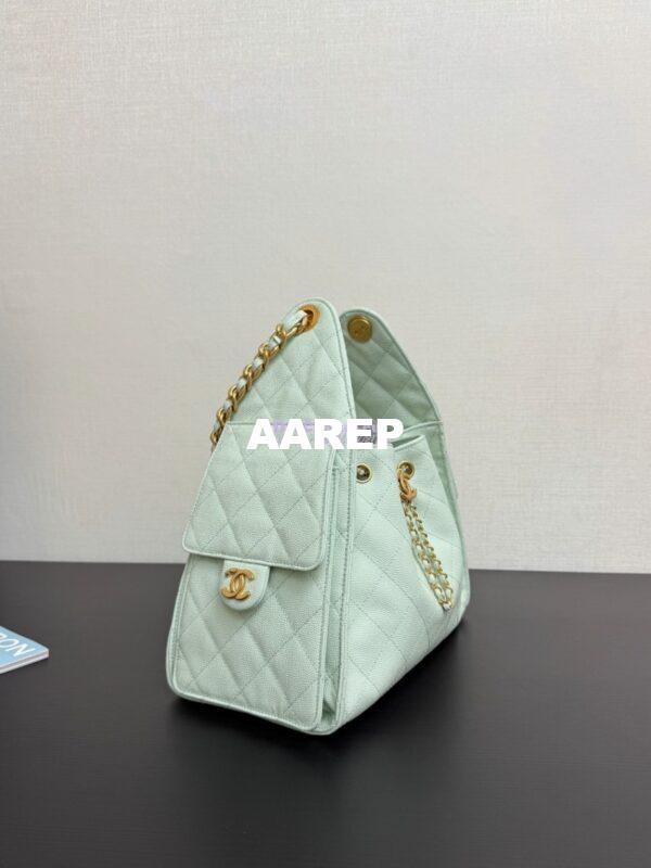 Replica Chanel 25C Small Bucket Bag in Grained Calfskin AS5293 Pastel Green 5