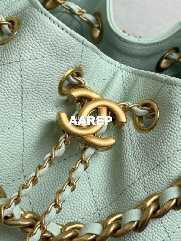 Replica Chanel 25C Small Bucket Bag in Grained Calfskin AS5293 Pastel Green 6