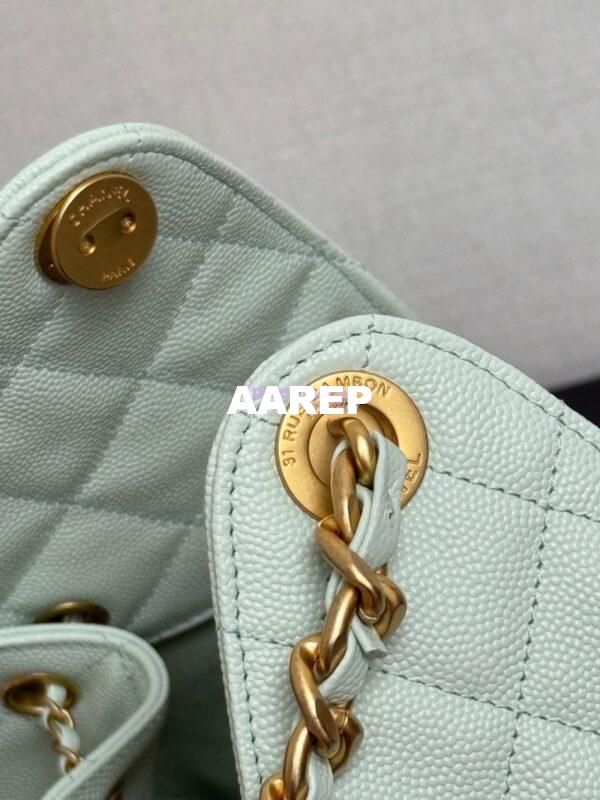 Replica Chanel 25C Small Bucket Bag in Grained Calfskin AS5293 Pastel Green 7