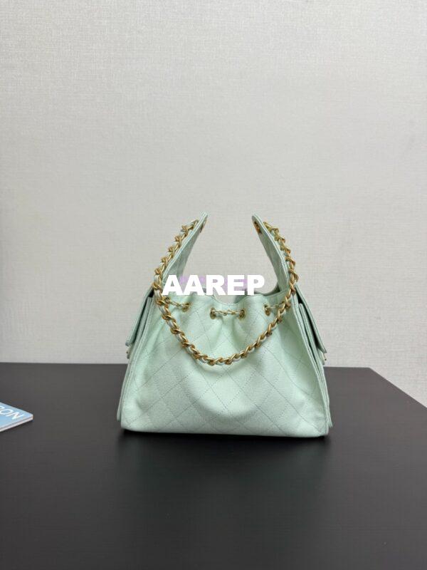 Replica Chanel 25C Small Bucket Bag in Grained Calfskin AS5293 Pastel Green 8