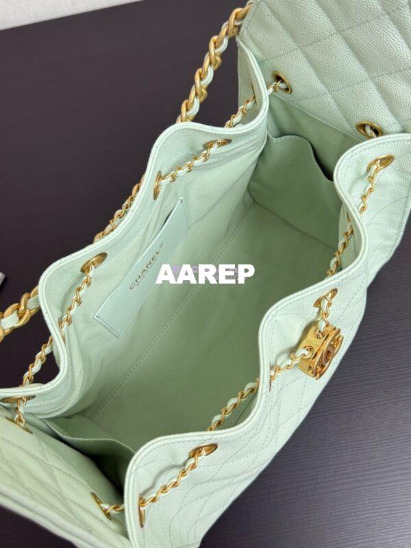 Replica Chanel 25C Small Bucket Bag in Grained Calfskin AS5293 Pastel Green 9