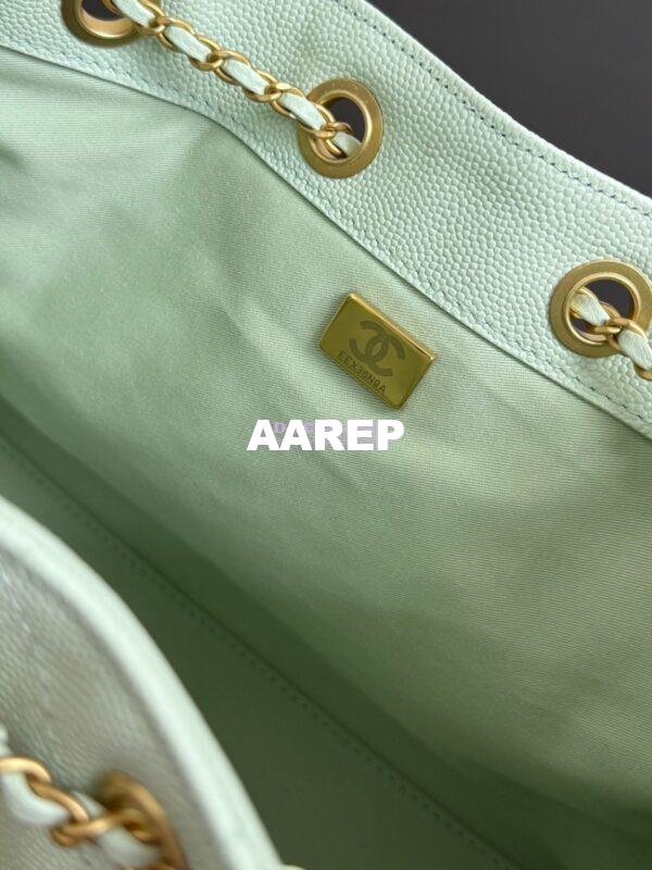 Replica Chanel 25C Small Bucket Bag in Grained Calfskin AS5293 Pastel Green 10