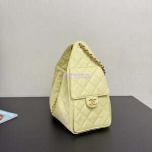 Replica Chanel 25C Small Bucket Bag in Grained Calfskin AS5293 Pastel Yellow 2