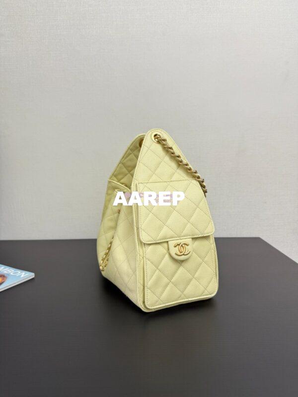 Replica Chanel 25C Small Bucket Bag in Grained Calfskin AS5293 Pastel Yellow 4