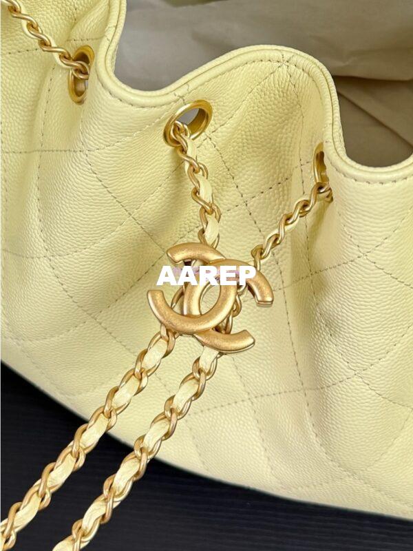 Replica Chanel 25C Small Bucket Bag in Grained Calfskin AS5293 Pastel Yellow 6