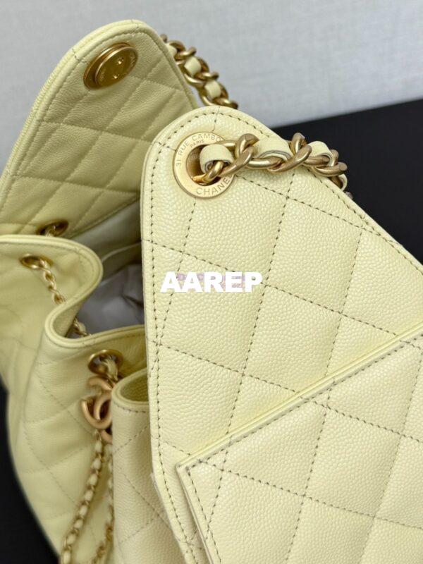 Replica Chanel 25C Small Bucket Bag in Grained Calfskin AS5293 Pastel Yellow 7