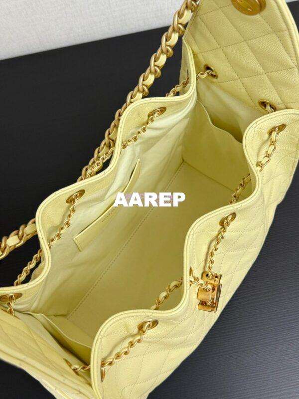 Replica Chanel 25C Small Bucket Bag in Grained Calfskin AS5293 Pastel Yellow 9