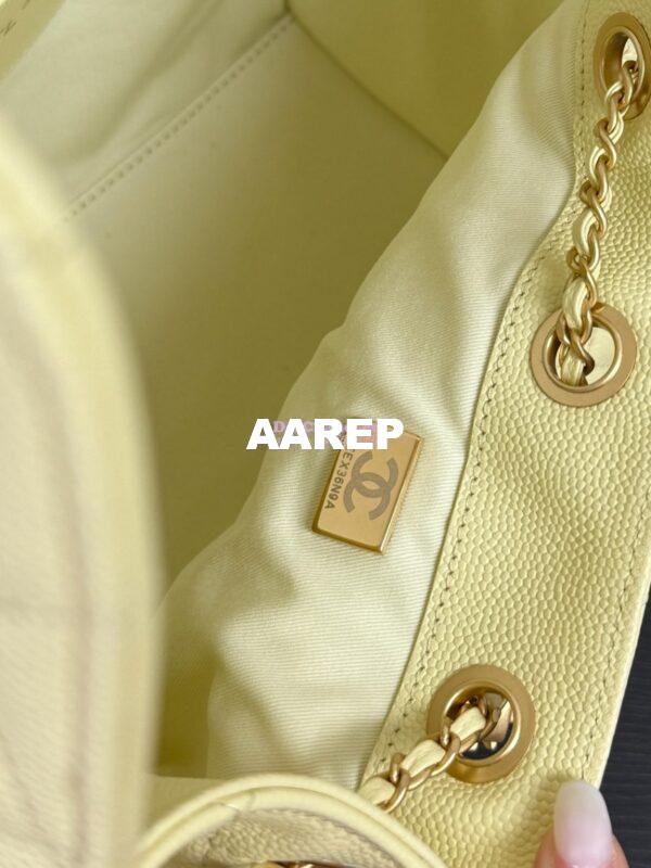 Replica Chanel 25C Small Bucket Bag in Grained Calfskin AS5293 Pastel Yellow 10