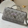 Replica Chanel SS25 Clutch with Chain with Top Handle Bag Metal Resin AP4498 Light Pink 2