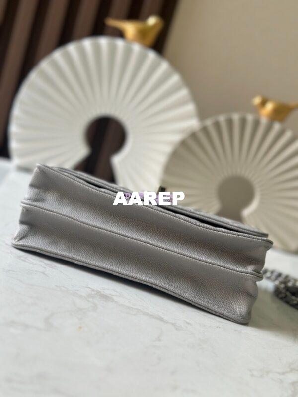 Replica Chanel SS25 Clutch with Chain with Top Handle Bag Metal Resin AP4498 Grey 8