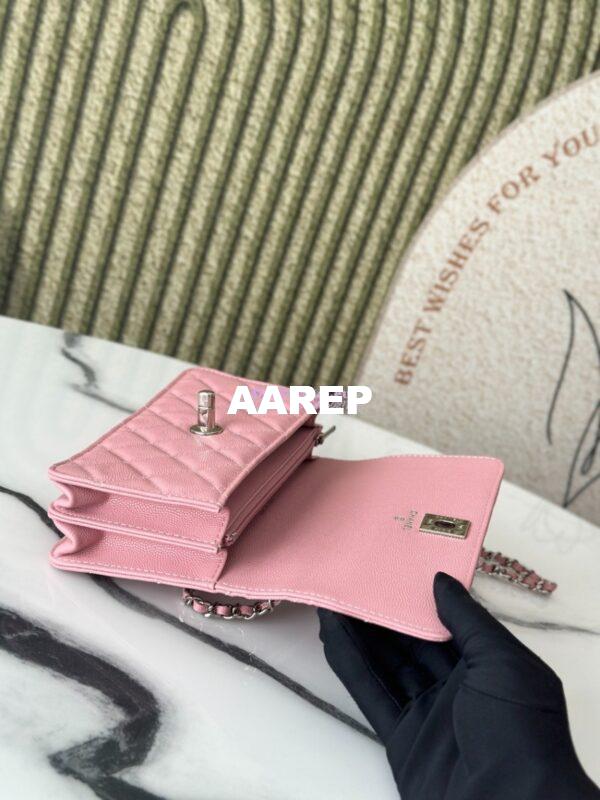 Replica Chanel SS25 Clutch with Chain with Top Handle Bag Metal Resin AP4498 Light Pink 6