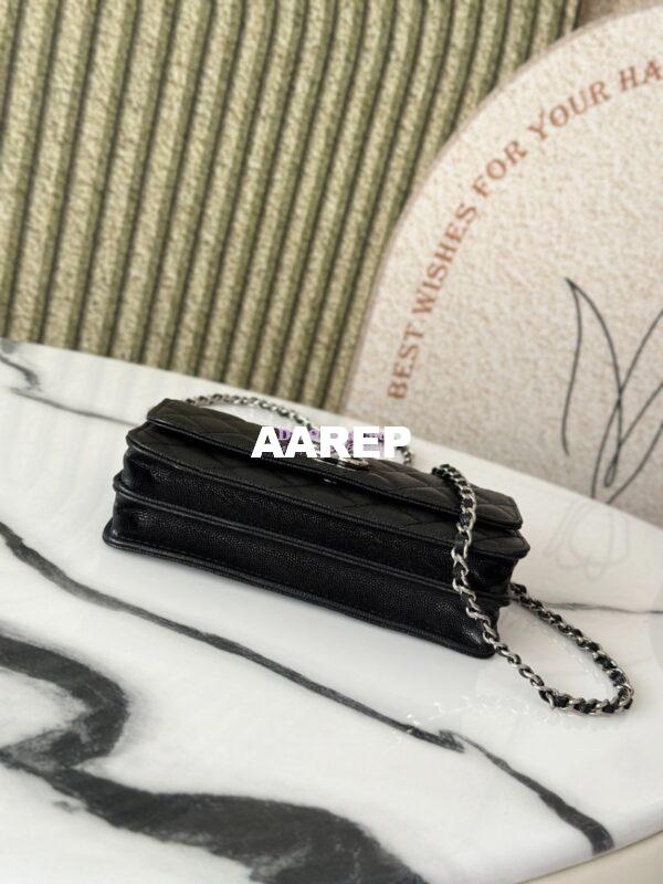 Replica Chanel SS25 Clutch with Chain with Top Handle Bag Metal Resin AP4498 Black 6