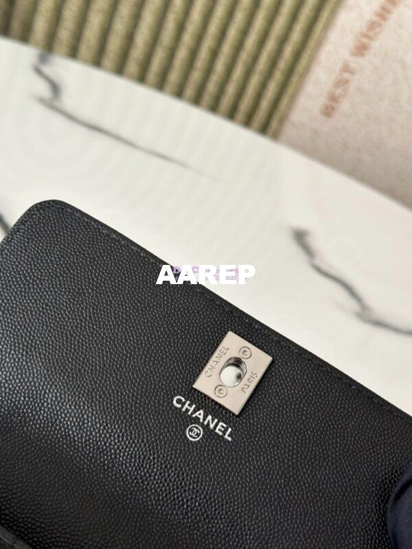 Replica Chanel SS25 Clutch with Chain with Top Handle Bag Metal Resin AP4498 Black 8