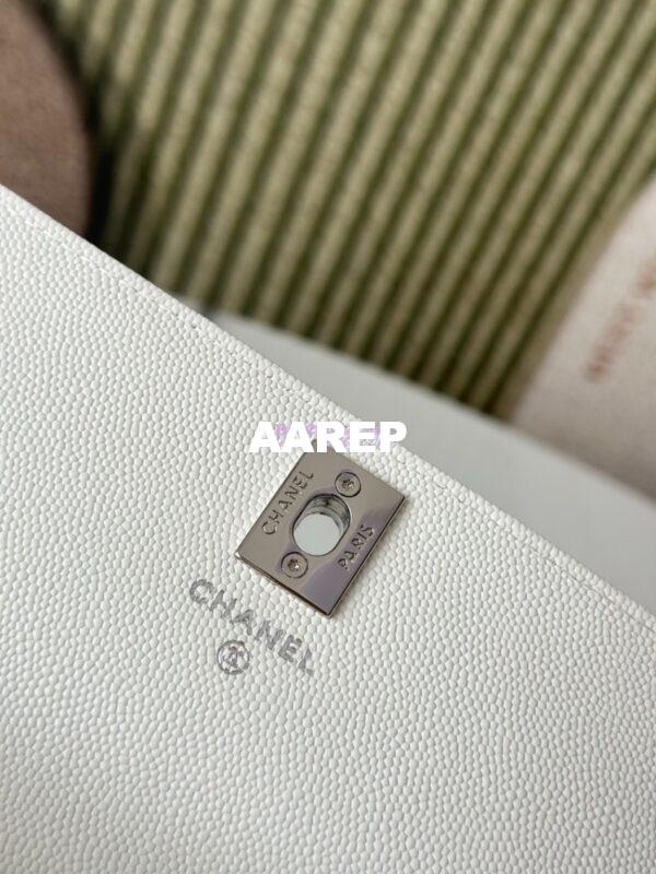 Replica Chanel SS25 Clutch with Chain with Top Handle Bag Metal Resin AP4498 White 9