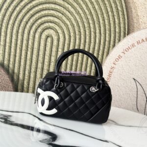 Replica Chanel Vintage Cambon Bowler Bag Limited Edition White Black