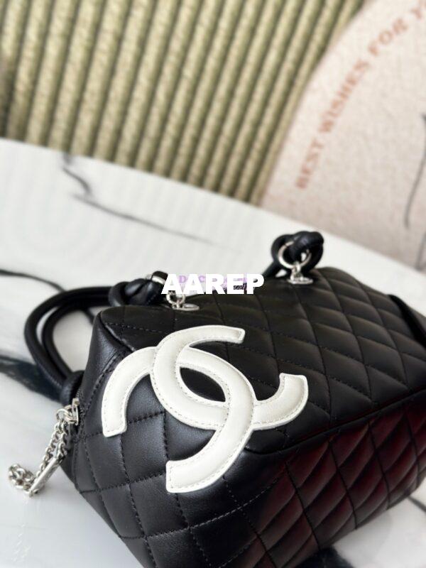Replica Chanel Vintage Cambon Bowler Bag Limited Edition White Black 4