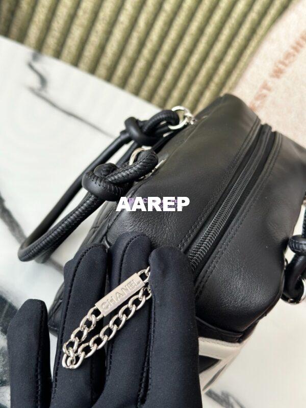 Replica Chanel Vintage Cambon Bowler Bag Limited Edition White Black 9