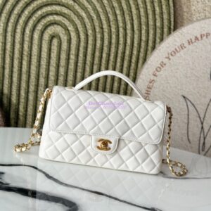 Replica Chanel 25P Flap Bag With Top Handle  AS5356 White