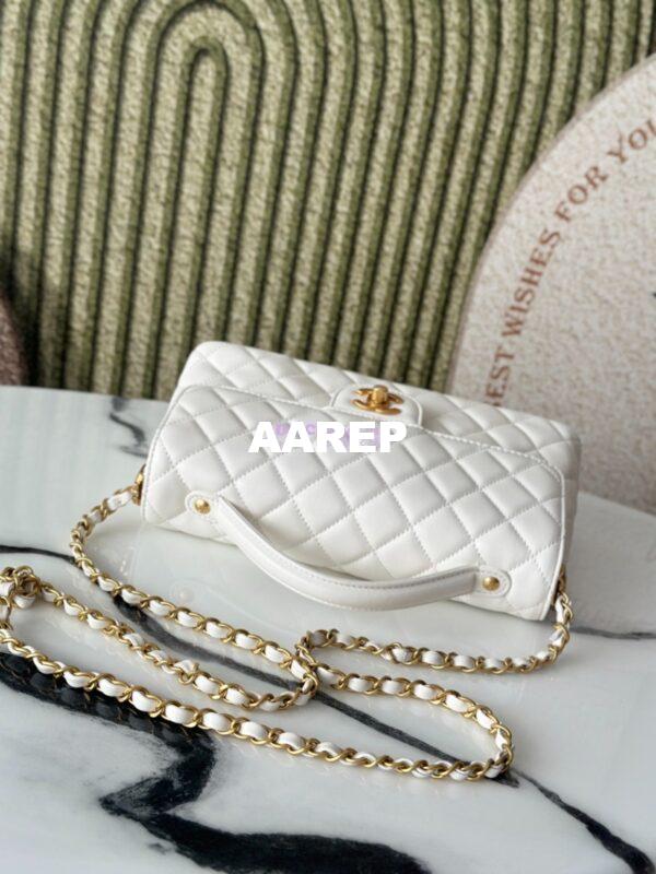 Replica Chanel 25P Flap Bag With Top Handle  AS5356 White 4