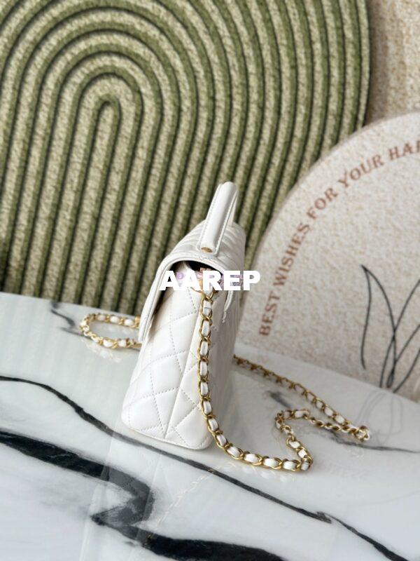 Replica Chanel 25P Flap Bag With Top Handle  AS5356 White 5
