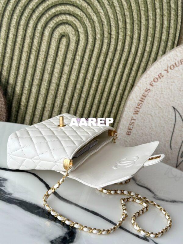 Replica Chanel 25P Flap Bag With Top Handle  AS5356 White 8