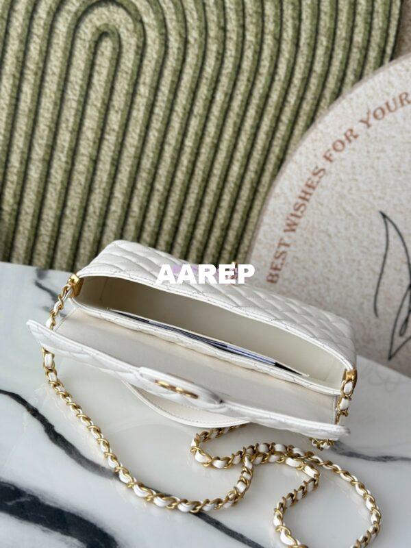 Replica Chanel 25P Flap Bag With Top Handle  AS5356 White 9