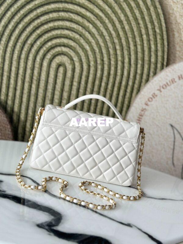Replica Chanel 25P Flap Bag With Top Handle  AS5356 White 10