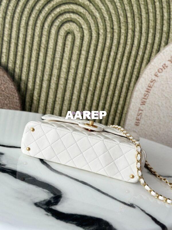 Replica Chanel 25P Flap Bag With Top Handle  AS5356 White 11