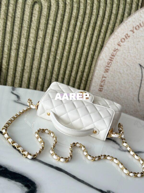 Replica Chanel 25P Small Flap Bag With Top Handle  AS5355 White 2