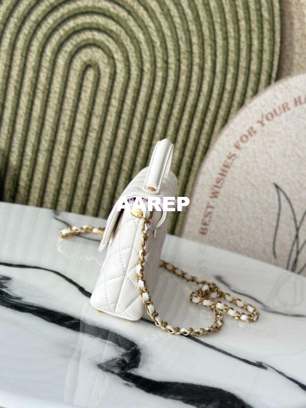 Replica Chanel 25P Small Flap Bag With Top Handle  AS5355 White 4