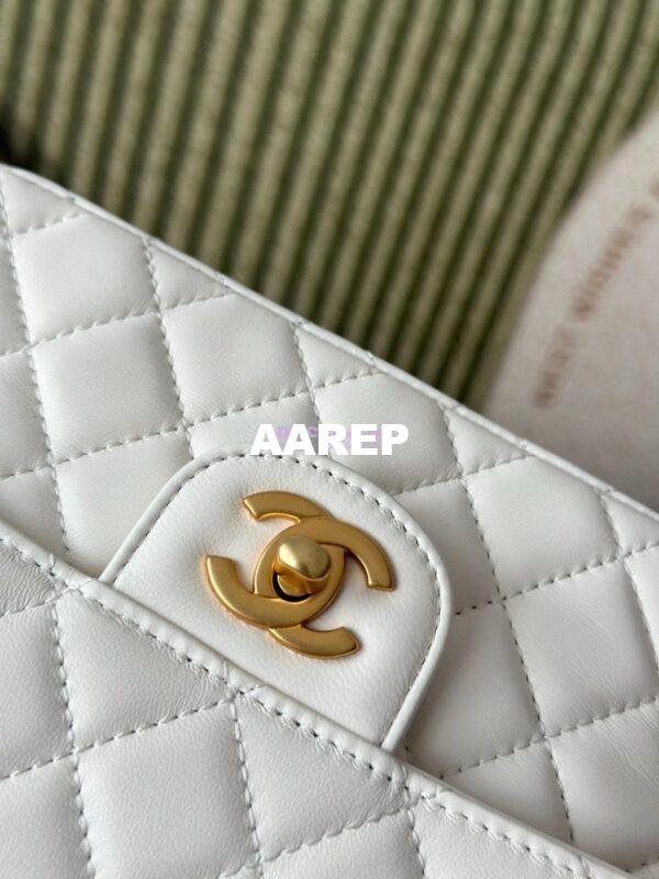 Replica Chanel 25P Small Flap Bag With Top Handle  AS5355 White 5