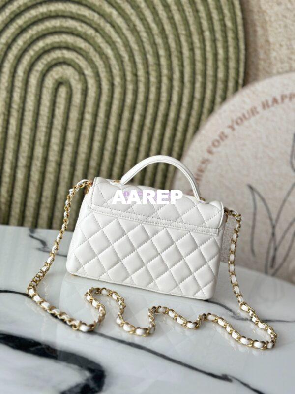 Replica Chanel 25P Small Flap Bag With Top Handle  AS5355 White 8